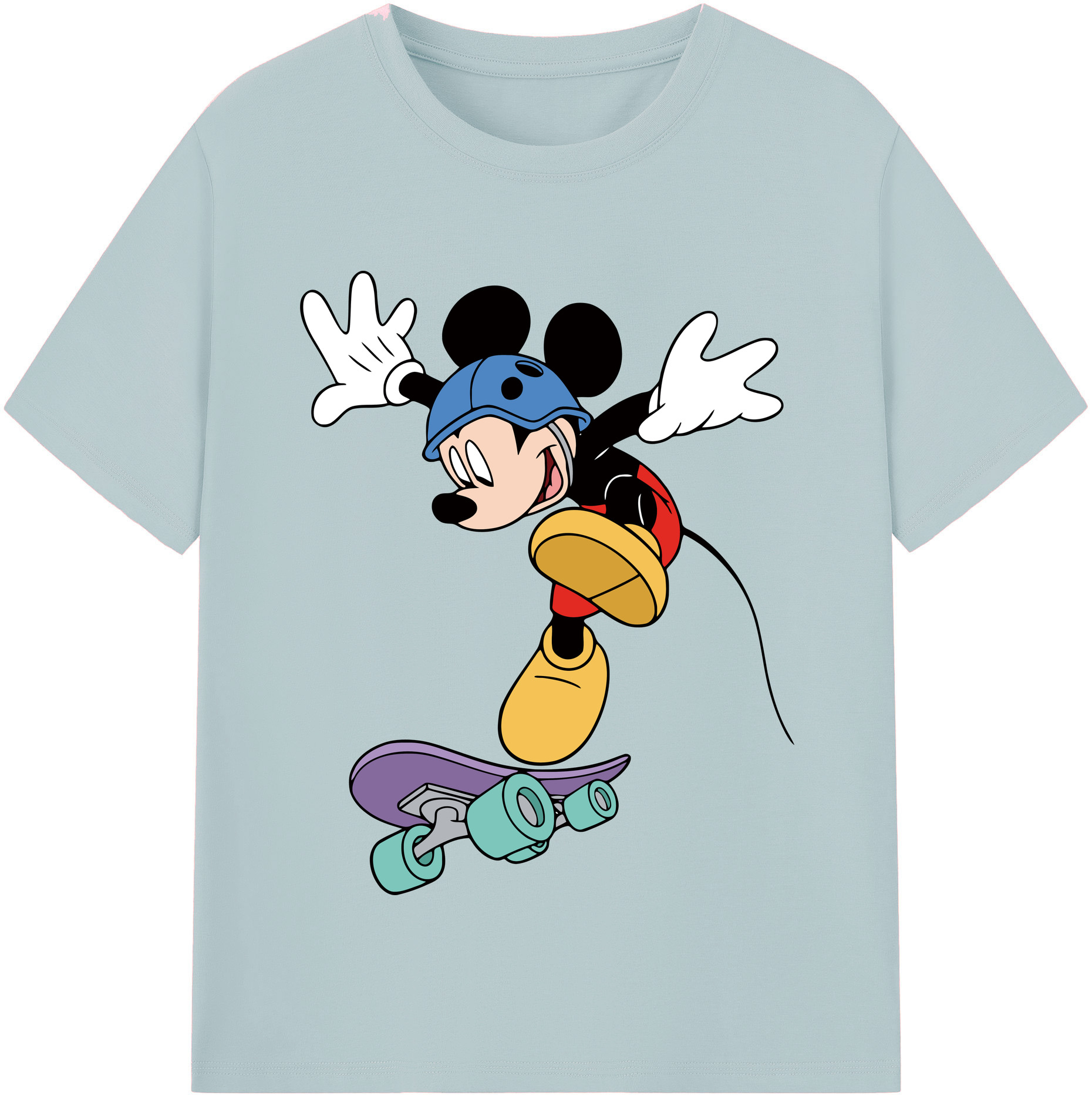 （画像用） ミッキーマウス Mickey Mouse 綿100％半袖Tシャツ（フロントプリント）